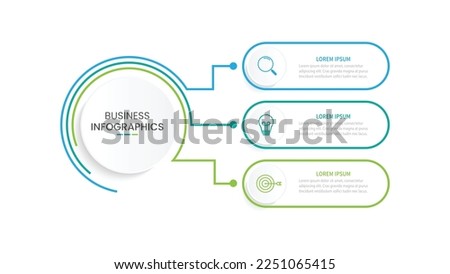 Modern infographic template. Creative circle element design with marketing icons. Business concept with 3 options, steps, sections. 