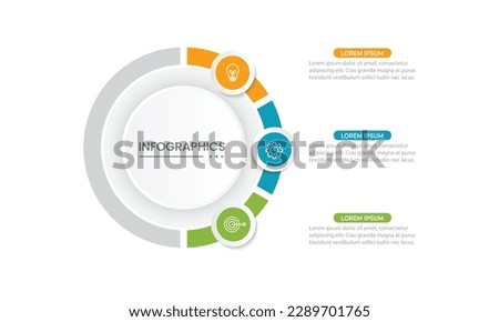 Three option circle infographic design template. Vector illustration.