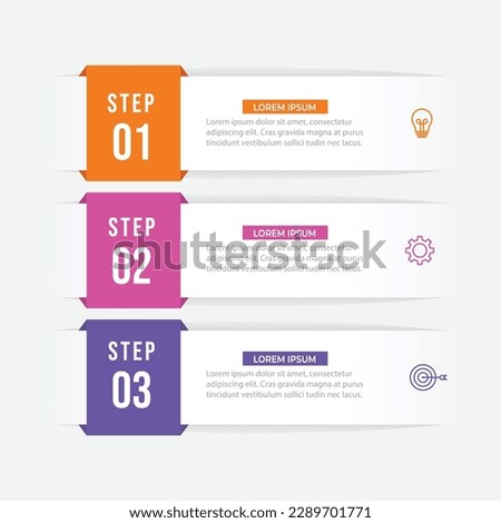 Vector infographic label design concept with square layout and marketing icons with 3 steps or options.