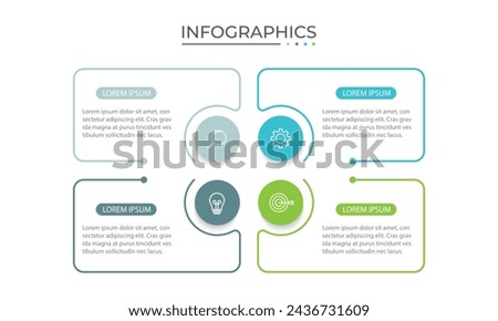 Vector Infographic label design template with icons and 4 options or steps.