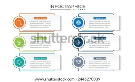 Vector infographic design template with 6 options or steps