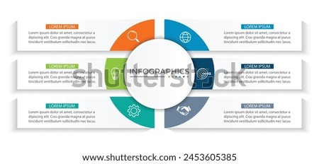 Vector infographic design template with 6 options or steps