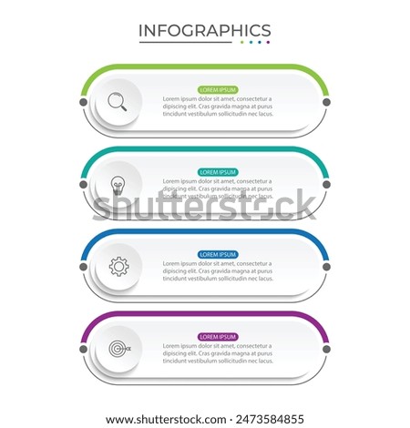 Vector Infographic label design template with icons and 4 options or steps.