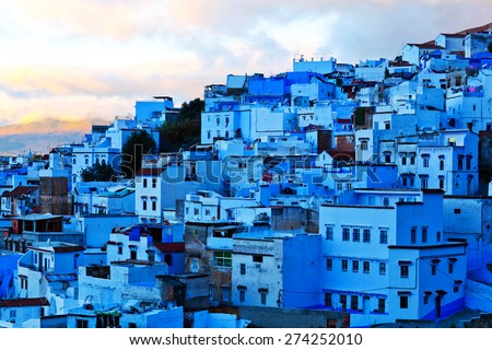 Medina of Chefchaouen, Morocco. Chefchaouen or Chaouen is a city in northwest Morocco. It is the chief town of the province of the same name, and is noted for its buildings in shades of blue