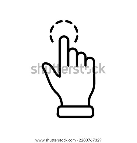 Touch Gesture of Computer Mouse. Pointer Finger Black Line Icon. Cursor Hand Linear Pictogram. Click Press Double Tap Swipe Point Outline Symbol. Editable Stroke. Isolated Vector Illustration.