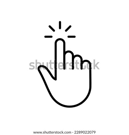 Press Gesture of Computer Mouse. Pointer Finger Black Line Icon. Cursor Hand Linear Pictogram. Click Touch Double Tap Swipe Point Outline Symbol. Editable Stroke. Isolated Vector Illustration.