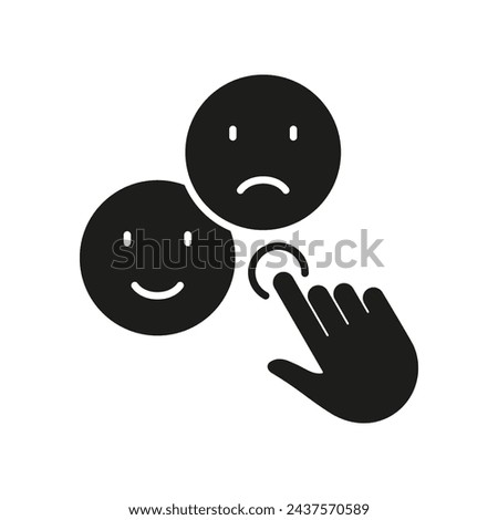 Feedback, Rating Silhouette Icon. Cursor Click For Vote In Social Media App Glyph Pictogram. Customer Satisfaction Symbol. Review Service Solid Sign. Isolated Vector Illustration.