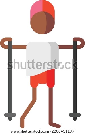 nordic walking isolated design element stock illustration. Vector on a white background