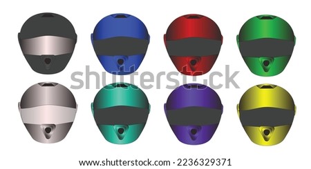Full face helmets. Stylish Helmets. Vector Illustration