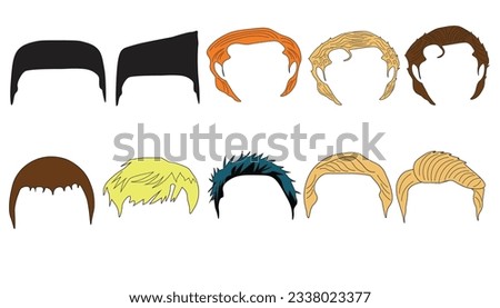 Set of men haircut. good hair colours and stylish haircut.