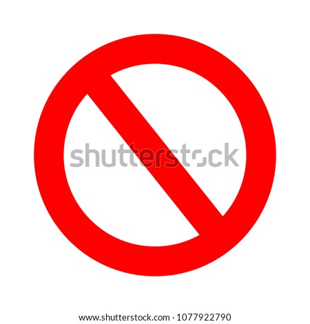vector stop sign icon. No sign, red warning isolated Сток-фото © 