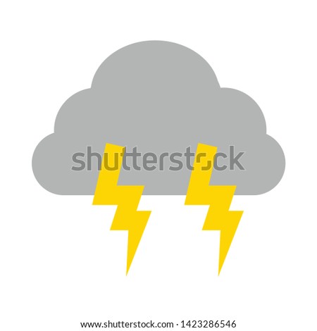 cloud and lightning icon. flat illustration of cloud and lightning vector icon for web