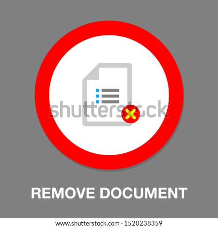 Remove document icon - vector document illustration with Remove mark