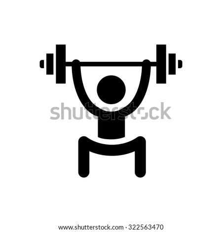 Lifting Weights Icon Stock Vector Illustration 322563470 : Shutterstock