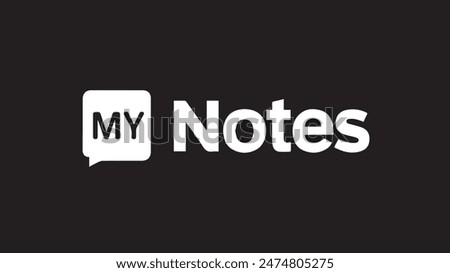 My Notes text vector art design