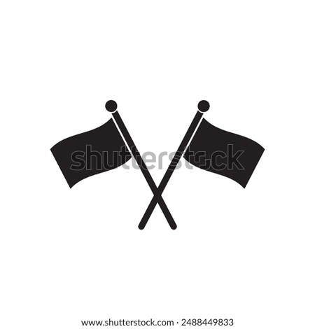 Two Flag Agreement Symbol Art vector 