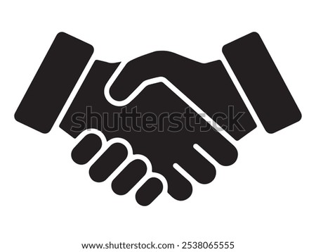 Handshake icon Silhouette and outline vector illustration on white background