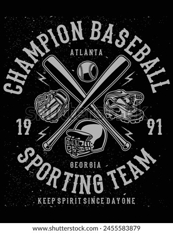 Vintage Champion baseball tee shirt design
