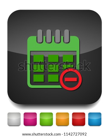 calendar with remove sign icon, day calendar, event calendar