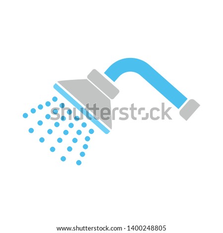 Shower with water drops vector icon. filled flat sign for mobile concept and web design. Showerhead simple solid icon. Symbol, logo illustration. Pixel perfect vector graphics