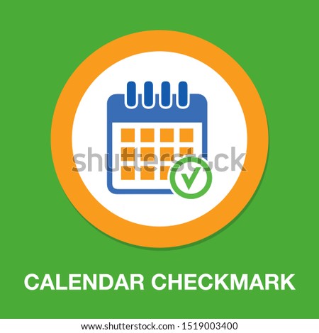 calendar checkmark icon, vector event symbol, day or month icon