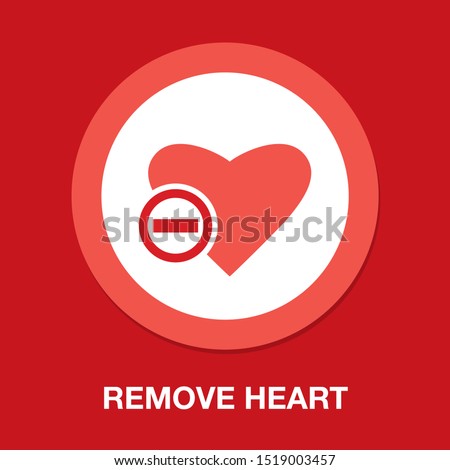 Heart icon with remove sign