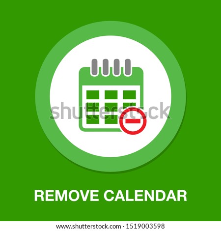 calendar with remove sign icon, day calendar, event calendar
