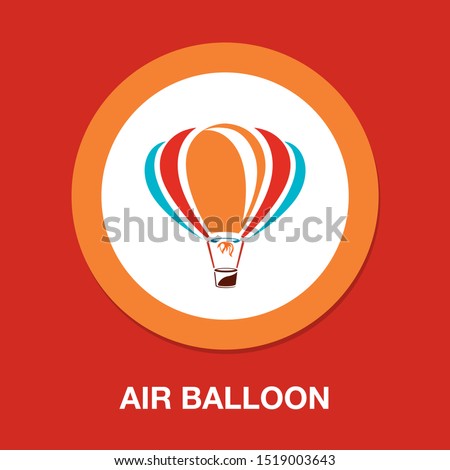 vector air balloon icon, ballooning adventure fly, travel leisure