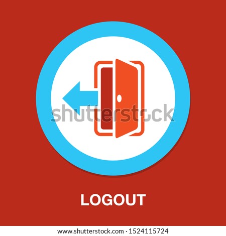 vector logout icon - exit sign, register logout button