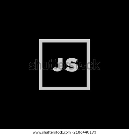 JS initial monogram logo with creative square style design