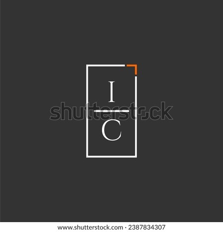 IC initial monogram logo for technology with square style design