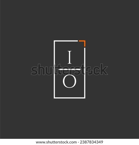 IO initial monogram logo for technology with square style design