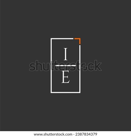 IE initial monogram logo for technology with square style design