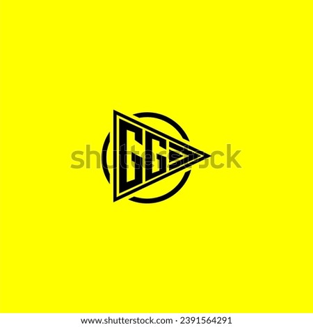 GG initial monogram logo with triangle style design