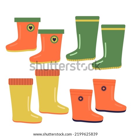 Similar – Image, Stock Photo Child with rubber boots swinging in garden