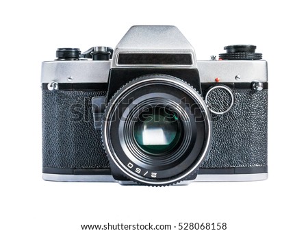 Retro film photo camera isolated on white background 商業照片 © 