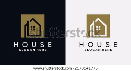 House logo design template with creative concept
