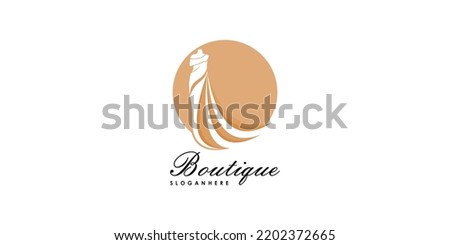 boutique logo design for designer with creative concept premium vector