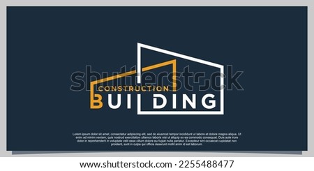 building logo design illustration with simple creative