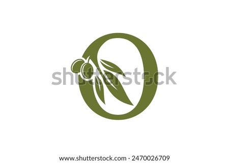 olive oil design with letter o concept