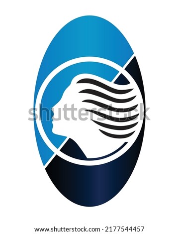 Blue black icon logo symbol icon vector template Atalanta isolated white background