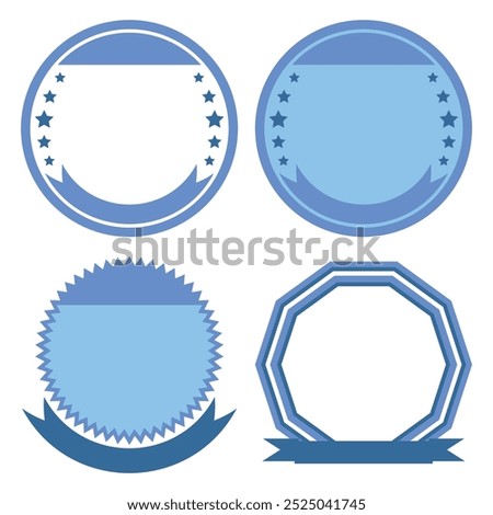 Blue Seals Template, 4 Variations - Transparent, Filled, Circular, Zig Zag Circle and Decagon Seals.