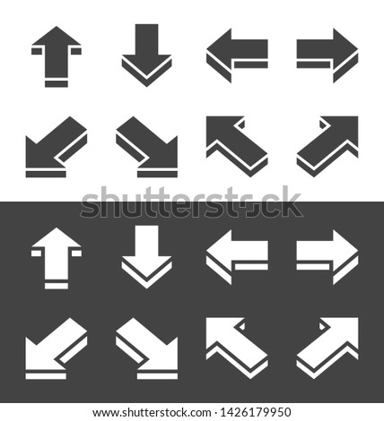 isometric arrow icon set,vector and illustration