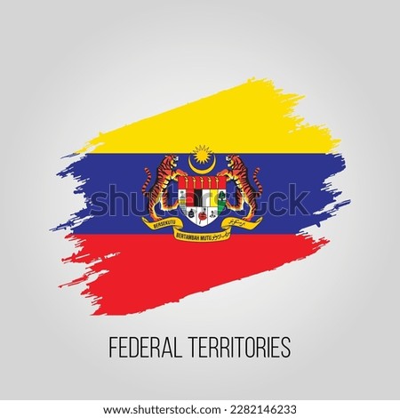 Vector malaysia state Federal Territories and region vector grunge flag design template 
