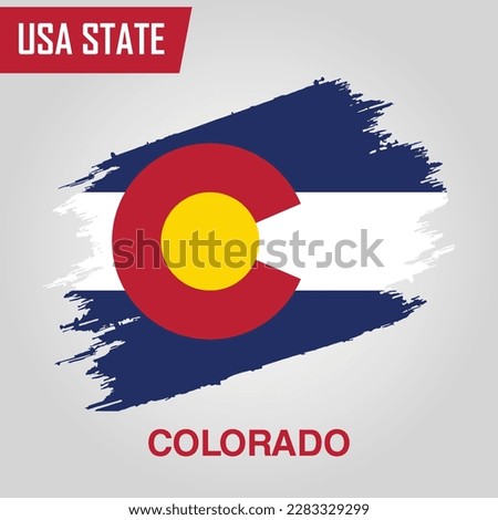 Colarado State Region of United States of America Grunge Vector flag template 