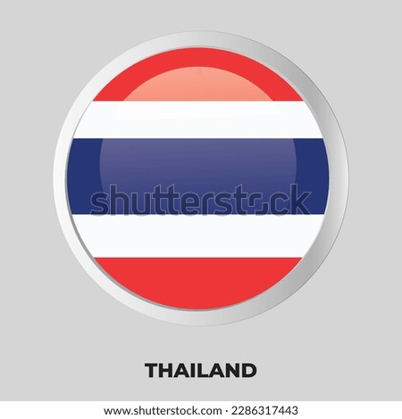 Vector Button Flag of Thailand on round frame