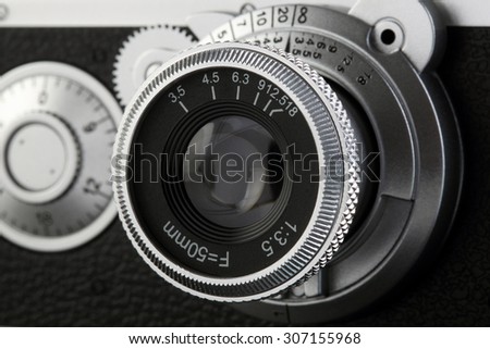 Camera Lens of old film camera model.