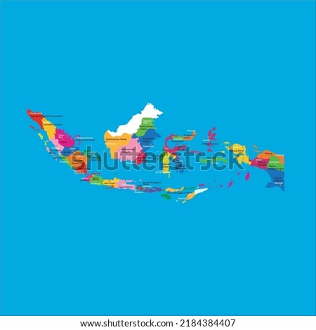 Map of Negara Kesatuan Republik Indonesia, 37 Provinsi