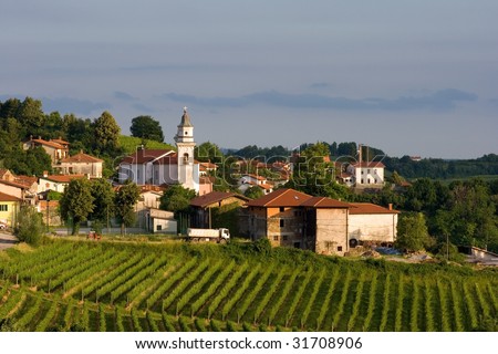 Village of Kojsko in one of the most pupular wine regions in Slovenia - Goriska Brda.