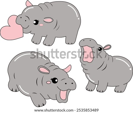 A pygmy hippopotamus Moo Deng the baby pygmy hippo